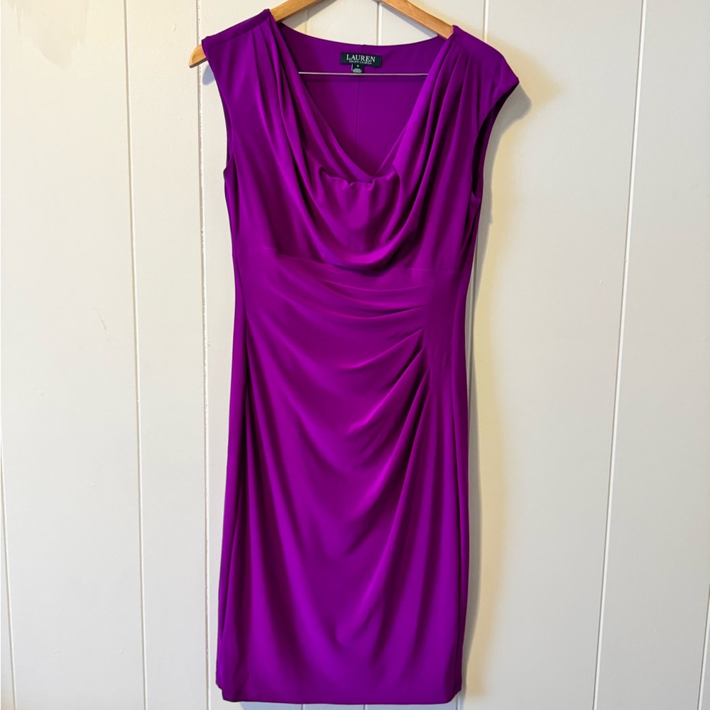 Ralph Lauren Above the Knee Cowl lick neckline dress